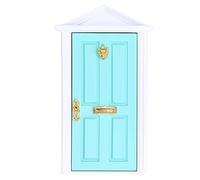 Dioche Mini Puerta de Madera para Casa de Muñecas, Ventanas, Molduras de Colores Brillantes, Detalles Vívidos, Bordes Más Suaves, Puerta de Hadas en Miniatura para Casa de Muñecas 1:12, (Green)