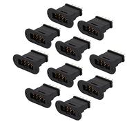 Dioche MPX Connector 8 10 Piezas MPX Conector Octagonal Negro Cobre Chapado en Oro Modelo de Moldeo por Inyección Juego de Enchufes de Batería - Conectores Macho y Hembra de 8 Pines para