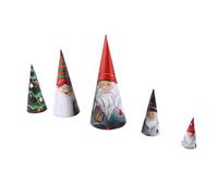 Dioche para Adultos Que Anidan Juego de Adornos de Muñecas Matrioska Navideñas de 5 Piezas, Muñecas Apilables de Enanos Navideños Acrílicos, Decoración del Hogar de Vacaciones (300g con Cepillo)