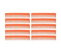 Dioche Peine de Dientes Anchos, 10 Piezas de Dientes Redondos Herramienta de Peinado Portátil Desenredante de Cabello con Contorneado para Uso en Viajes Todo Tipo de Cabello (ORANGE)