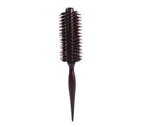 Dioche Peine para Cabello Rizado con de Madera Ergonómico de Cerdas Naturales de RollerSalon Bristles Cepillo Redondo Ergonómico para un Peinado Cómodo Color café de 7,9 Pulgadas