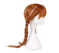 Dioche Peluca Larga y Recta Trenzada con de Caballo, Disfraz de Princesa, Pelucas para Fiesta de Cosplay para Niñas Pequeñas, Marrón, Alta Temperatura