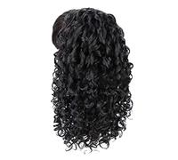 Dioche Peluca Riza de de Caballo, Extensiones de Cabello con para Mujer, Aspecto Sintético con Cordón Ajustable, Uso Diario para Fiesta de Bodas de Halloween (BLACK)