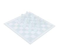 Dioche Pieces Only Box Juego de Ajedrez Polaco Opaco de 25x25 Cm - Exquisito Tablero de Vidrio, 32 Piezas de Ajedrez Esmeriladas, Diseño Apto para Viajes - Ideal para Entusiastas del