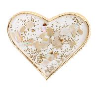 Dioche Placa para Decoración de Uñas, Soporte de Exhibición de Fragmentos de Concha de Flores Secas de Cristal con Chapado en Oro para Esmalte de Uñas, Accesorio de Exhibición de (1#amor)