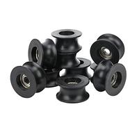 Dioche Polea en U 10 Uds. Rodamiento de Rodillos 608ZZ Polea Recubierta de Nailon Rueda de Riel Guía Ranura en U Alta Capacidad de Carga 1,6 Pulgadas de Diámetro