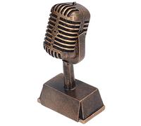 Dioche Premio de Música de Decoración de Mesa Retro - Micrófono Decorativo Sintético Retro para Concursos de Canto - Adorno de Mesa Ideal para Karaoke y Fiestas