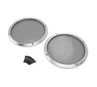 Dioche Protector de Altavoz para Automóvil 2 Piezas Cubierta Universal de Metal para Parrilla de Altavoz para Automóvil - Protector de de Fácil Instalación de 169 Mm para Cine en Casa y Uso (Silver)