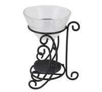 Dioche Quemador de Aceite Esencial Metal Hierro Vidrio Vintage Decoración del Hogar Portavelas Calentador de Cera Quemador de Aceite para Aromaterapia Relajación Decoración de la