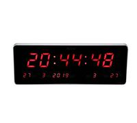 Dioche Reloj Digital Pared Grande, 14,2 Pulgadas, eloj de Pared con Calendario Moderno y Pantalla LED eléctrica para habitación(Calendario + Temperatura + Semana)