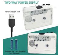 Dioche Reproductor de Casetes, Reproductor de Casetes - de Portátil con Conversión de Música a MP3, Función de Inversión Automática, Fuente de Alimentación Flexible