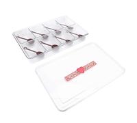 Dioche Saladette Condiment Caddy Server 8 Contenedores Bandeja para Servir Bandeja con Cucharas para Accesorios de Bar, Frutas y Fiestas, Plástico 450x290x72mm (el plastico)