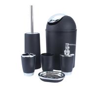 Dioche Set de Contenedores de Baño Juego de Accesorios de Baño de 6 Piezas: Contenedor de Resina Ecológico, Jabonera, Dispensador, Vaso y Soporte para Cepillos de Dientes, Elegante y Duradero para