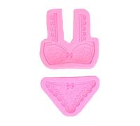 Dioche Silicone Bikini Cake Pop Mold Set, 2 Piezas de Molde de Fondant de Chocolate para Hornear, Dulces, Manualidades de Azúcar, Herramientas de Decoración de Cupcakes (rosa)