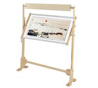 Dioche Soporte para Bordado - Marco de Madera de Punto de Cruz Ajustable en Altura y Giratorio 360°, Bastidor para Art Craft Needlework, Soporte de Suelo DIY para Coser