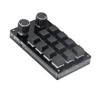 Dioche Teclado de Juegos Mecánicos 12 Teclas con Características Programables de Bricolaje y Compatibilidad con Doble Perillas a Través de Cable USB para Juegos OSU