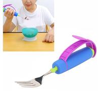 Dioche Tenedor para Comer para Ancianos, Tenedor Auxiliar Giratorio de 360 grados para Ancianos, Antideslizante, Seguro, Práctico, de Acero Inoxidable, Tenedor de Ayuda para Comer,1.0 unidad