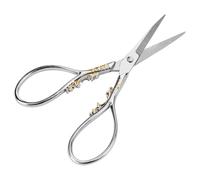 Dioche Tijeras de Bordado de Tijeras de Sastre de Acero Inoxidable - de Costura Domésticas Duraderas con Diseño Clásico Europeo - Perfectas para Bordado, álbumes de Recortes y Bricolaje (flor dorada