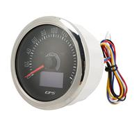 Dioche Velocímetro de 3" Velocímetro GPS de 85 Mm con Luz de Señal de Giro, Ajustable de 0 a 200 KM/H, Retroiluminación de 7 Colores para Automóvil, Vehículo Recreativo, barco: Construcción (BLACK)