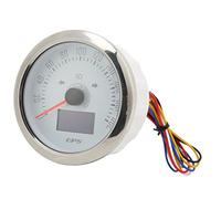 Dioche Velocímetro de 3" Velocímetro GPS de 85 Mm con Luz de Señal de Giro, Ajustable de 0 a 200 KM/H, Retroiluminación de 7 Colores para Automóvil, Vehículo Recreativo, barco: Construcción (WHITE)