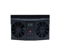 Dioche Ventilador de Coche con Energía Solar de Doble Cabezal, Ventilador Eléctrico Portátil con Ahorro de Energía de Doble Cabezal para Automóviles (Extractor de aire de [negro])