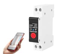 Dioche WiFi DIN Rail Switch - Monitor Inteligente de Consumo de Electricidad con Control de Aplicación Móvil, Activación por Voz y Función de Sincronización para Hogar Inteligente (63A)