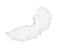 Dioche Wings Kids Juego de Diadema y Varita con Alas de Plumas Blancas y Alas de ángel para Niños Adultos, Disfraces de Halloween Navidad, Cosplay Fiestas Temáticas (Conjunto de Cuatro