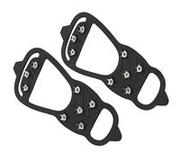 Dioche y Botas Zapato Crampones de Uñas para Caminar en la Nieve Al Aire Cubiertas de Clavos Antideslizantes de 8 Dientes para Senderismo y Montañismo - Talla M (35-40) / Talla L (L)