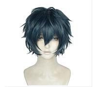 DIOCOS Arknights Faust Mephisto Pheles Cosplay Wig Ink Blue Green Synthetic Wig for Halloween Party One Size A
