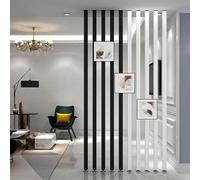 Diodceraic 10 Piezas de Separador de Pared, Pantalla Independiente, Panel Divisor de Piso a Techo para separación, particiones Personalizables(Black+White,59in)