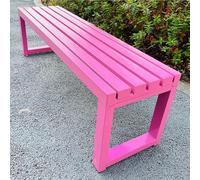 Diodceraic Asiento de Comedor de Patio con Asiento de Listones, Banco de Metal para jardín, Picnic, Patio, Porche Delantero, decoración Exterior(Pink,150x40x45cm)