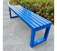 Diodceraic Asiento de Comedor de Patio con Asiento de Listones, Banco de Metal para jardín, Picnic, Patio, Porche Delantero, decoración Exterior(Blue,150x40x45cm)