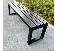 Diodceraic Asiento de Comedor de Patio con Asiento de Listones, Banco de Metal para jardín, Picnic, Patio, Porche Delantero, decoración Exterior(Black,180x40x45cm)