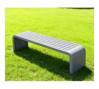 Diodceraic Banco Exterior de Acero Inoxidable sin Respaldo, Estructura de Acero, Banco de jardín, Patio, Porche, Banco de Picnic Moderno Multicolor de aleación Art Deco para Parque(Gray,100x40x45cm)