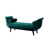 Diodceraic Banco para pie de Cama con cojín cilíndrico, Banco otomano tapizado para Ventana con reposabrazos para baño y Sala de Estar(Green,180x40x60cm)