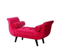 Diodceraic Banco para pie de Cama con cojín cilíndrico, Banco otomano tapizado para Ventana con reposabrazos para baño y Sala de Estar(Red,120x40x60cm)