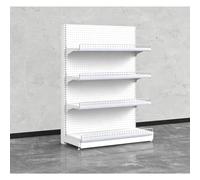 Diodceraic Estantería góndola para supermercado, Expositor de Metal Resistente con Altura Ajustable para Tiendas minoristas, Tiendas de conveniencia y hogar(H130cm-White,L73cm(Main Shelf))