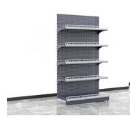 Diodceraic Estantería góndola para supermercado, Expositor de Metal Resistente con Altura Ajustable para Tiendas minoristas, Tiendas de conveniencia y hogar(H160cm-Gray,L120cm(Sub Shelf))