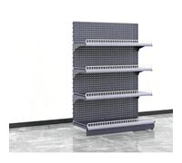Diodceraic Estantería góndola para supermercado, Expositor de Metal Resistente con Altura Ajustable para Tiendas minoristas, Tiendas de conveniencia y hogar(H130cm-Gray,L120cm(Sub Shelf))