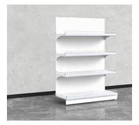 Diodceraic Estantería góndola para supermercado, Expositor de Metal Resistente con Altura Ajustable para Tiendas minoristas, Tiendas de conveniencia y hogar(H130cm-White,L120cm(Sub Shelf))