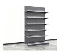 Diodceraic Estantería góndola para supermercado, Expositor de Metal Resistente con Altura Ajustable para Tiendas minoristas, Tiendas de conveniencia y hogar(H220cm-Gray,L120cm(Sub Shelf))