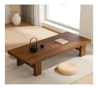 Diodceraic Low Coffee Table Japanese Floor Table Solid Wood Farmhouse Rustic Rectangular Center Table Low Table for Sitting on The Floor(Walnut,160 * 60 * 38cm)