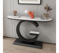 Diodceraic Mesa Consola para la Entrada con Tapa de Piedra, Entrada con Base de Metal, Mesa de sofá con Espacio de Almacenamiento para salón o Dormitorio(Gold A,100x30x80cm)