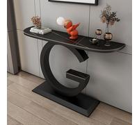 Diodceraic Mesa Consola para la Entrada con Tapa de Piedra, Entrada con Base de Metal, Mesa de sofá con Espacio de Almacenamiento para salón o Dormitorio(Gold D,100x30x80cm)