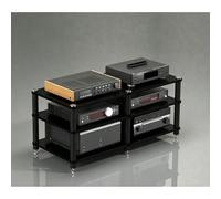 Diodceraic Rack de Audio, Estante de Juego 1/2/3/4 Estantes Gabinete de Componentes Abierto Rack de Esquina Centro de Entretenimiento con Estantes Estante de Medios(Black A,3 Tier)