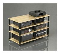 Diodceraic Rack de Audio, Estante de Juego 1/2/3/4 Estantes Gabinete de Componentes Abierto Rack de Esquina Centro de Entretenimiento con Estantes Estante de Medios(Natural A,4 Tier)