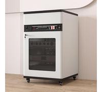 Diodceraic Rack de Audio Profesional 12U con Ruedas para Amplificador - Mueble para Equipos de Home Cinema y KTV - Gabinete para Estudio y Sistemas de Cine en Casa(White,3 Tier)