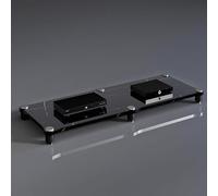 Diodceraic Rack de Audio y Video de 1/2/3/4 Niveles, Soporte estéreo, Consola para Tocadiscos, gabinete de Esquina Centro de Entretenimiento con estantes, Soporte AV Multimedia(Black B,1 Tier)