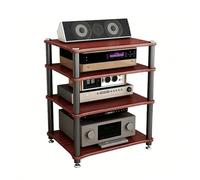 Diodceraic Rack para componentes de Audio, Soporte Multimedia AV con estantes, gabinete estéreo con Patas amortiguadoras, gabinete Abierto para componentes(Red,4 Tier)
