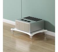 Diodceraic Soporte De Medios AV De 1/2/3/4 Niveles, Estantes De Audio Y Vídeo De Madera Y Metal, Mueble De Audio Y Rack De Estéreo para Receptor, Reproductor De CD(White,1 Tier)